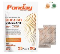 Lot de 15 paquets de 20 g de gel de silice rechargeables pour Sacs déshydratants de qualité alimentaire à 20g ABSORBEUR D'HUMIDITE
