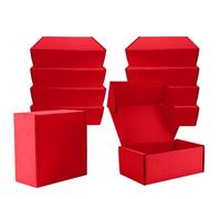 Lot de 15 petites boîtes d'expédition en carton ondulé recyclables pour expédition, envoi, emballage cadeau, 24,9 x 20 x 7 cm (rouge)