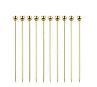 Lot de 15 pics à martini en acier inoxydable Doré 10,9 cm
