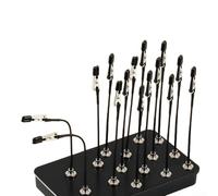 Lot de 15 pinces crocodiles noires avec couvercles isolants et bras pliables pour pulvérisation de modèle avec récipient de rangement en métal