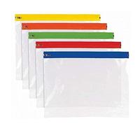 Lot de 15 pochettes zippées A4 Plus - Couleurs assorties - Pochette de rangement élégante avec fermeture éclair - Étanche - Porte-documents à fermeture éclair