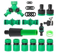 Lot de 15 raccords de tuyau 1/2" - En plastique rapide - Raccord de tuyau de 1/2" - Raccord de robinet - Pour raccorder des tuyaux et des outils de jardin
