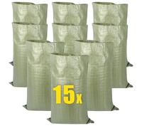 Lot de 15 sacs à gravats réutilisables pour légumes, feuilles, céréales, déchets domestiques, déchets de construction et articles divers 95 x 55 cm