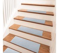 Lot de 15 tapis de marche d'escalier, 55 x 22 cm, autocollants pour l'intérieur, antidérapants, découpables, sécurité pour animaux domestiques, enfants et plus âgés