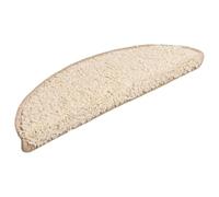 Lot de 15 tapis d'escalier antidérapants et insonorisants - En 100 % polypropylène - Crème - 56 x 17 x 3 cm - Avec ruban adhésif double face - Lavable et pliable - Pour escaliers en bois, en pierre et