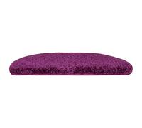 Lot de 15 tapis d'escalier antidérapants violet 65 x 21 x 4 cm en 100 % polypropylène touffeté lavable et pliable avec ruban adhésif double face pour escaliers en bois, béton et carrelage