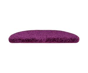 Lot de 15 tapis d'escalier antidérapants violet 65 x 21 x 4 cm en 100 % polypropylène touffeté lavable et pliable avec ruban adhésif double face pour escaliers en bois, béton et carrelage