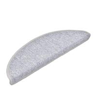 Lot de 15 tapis d'escalier gris clair 56 x 17 x 3 cm en polypropylène | Tissu PP matelassé, lavable, adhésif double face, insonorisé, pliable, 375 g/m²