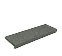 Lot de 15 tapis d'escalier Vert foncé 65 x 21 x 4 cm | 100 % polypropylène touffeté, antidérapant, anti-bruit, lavable, pliable, bandes adhésives double face