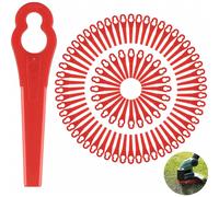 Lot de 150 lames de rechange rouges en plastique pour coupe-bordures, accessoires de coupe durables pour coupe-bordures à batterie, compatib