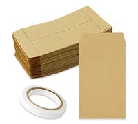 Lot de 150 mini sachets avec ruban adhésif pochette mini enveloppe sachets papier kraft pour stocker petits objets, bonbon