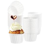 Lot de 150 moules à muffins, cupcakes et gâteaux Pour Halloween, mariage, anniversaire et fête (blanc)