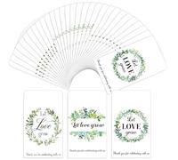 Lot de 150 paquets de graines auto-adhésives « Let Love Grow » - Enveloppes rétro pour Noël, Saint-Valentin, mariage pour invités, 3 styles (motif couronne d'eucalyptus)