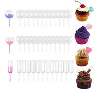 Lot de 150 pipettes en plastique rondes, rectangulaires et en forme de cœur pour décoration de chocolats, cupcakes ou fraises 4 ml