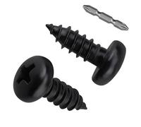 Lot de 150 vis cruciformes à tête cylindrique en acier inoxydable 304 Noir | Comprend un embout PH2 de 50 mm. Vis autotaraudeuses en acier inoxydable 304 18-8. Revêtement noir E. Pour bois, métal