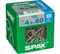 Lot de 150 vis inox tête fraisée torx SPAX, Diam.4.5 mm x L.60 mm Inox G