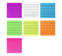 Lot de 1500 feuilles de papier à note adhésif PET 75 x 75 mm | Notes larges lignées pour écrire sur un livre, réfrigérateur, réfrigérateur, calendrier, planificateur, bloc-notes de poche