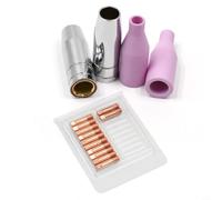 Lot de 16 accessoires de brûleur de soudage MIG avec buses en cuivre et buses de contact 0,8 mm/1,0 mm pour MB15 MB24 pour lincoln pour magnum 100L pour miller pour millermatic M-25 M-40 pour hobart H