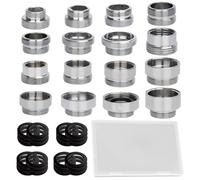 Lot de 16 adaptateurs de raccord d'eau, adaptateur de robinet FORMVERSITY M18 vers M22, adaptateur de robinet avec filetage, kit réducteur de robinet