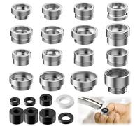 Lot de 16 adaptateurs de robinet avec filetage, adaptateur de raccord d'eau M22, adaptateur fileté de robinet, filetage extérieur, kit adaptateur de robinet double mamelon pour cuisine, tuyau