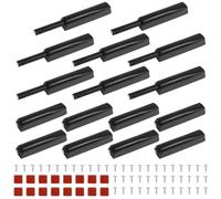 Lot de 16 amortisseurs de porte - Ouverture et fermeture faciles - Ouverture et fermeture faciles - Utilisation polyvalente - Push to Open - Pour armoires de cuisine, tiroirs, commodes - Noir