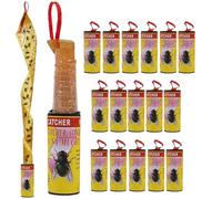 Lot de 16 bandes adhésives pour attrape-mouches, piège à mouches contre les mouches des fruits, les mouches, les moustiques et les mites, 16 pièces : 4:1