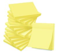 Lot de 16 blocs de notes autocollantes jaunes, 76 x 76 mm | Post Sticky Notes pour bureau, maison, école, réunion, 75 feuilles par bloc, soit 1 200 feuilles