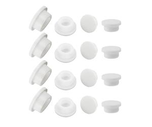 Lot de 16 bouchons de bouteille en silicone pour salière et poivrière, pot de fleurs, tuyau (blanc, convient aux trous de 9 mm, 12 mm, 13 mm, 15 mm)