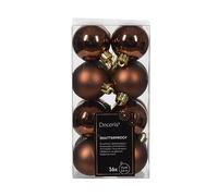 Lot de 16 Boules de Noël en Plastique Incassables - Marron Expresso, Chocolat, Cuivré et Cannelle