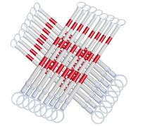 Lot de 16 cônes de signalisation rétractables avec Ruban réfléchissant de qualité Professionnelle, Extensibles de 1,6 à 3 m, idéaux pour la sécurité, la Gestion du trafic et des foules.