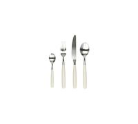 Lot de 16 couverts en acier inoxydable blanc cassé, manches résine, compatible lave-vaisselle - Pomax, Renoir - H24 cm