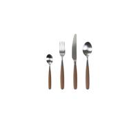 Lot de 16 couverts en acier inoxydable marron, manches résine - Pomax, Renoir - 24 cm