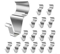 Lot de 16 crochets de façade en vinyle en acier inoxydable (B) | Pour acier inoxydable de qualité supérieure, durable, lot de 16 pièces, finition argentée, pas de taches