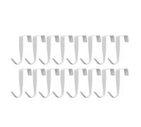 Lot de 16 crochets de suspension de porte solides en acier inoxydable pour placard Blanc