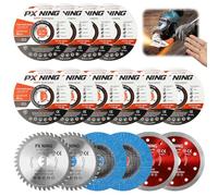 Lot de 16 disques à tronçonner 115, disques à tronçonner en métal, disques de meuleuse d'angle 115, 115 mm, avec alésage de 22,23 mm, pour couper le métal, la pierre, le bois, la céramique, le