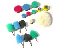 Lot de 16 disques de polissage en éponge douce pour outil rotatif et perceuse électrique Kit de détails pour poignée de porte de phare de voiture Blanc Jaune Rouge Noir Bleu Vert Couleurs pour les