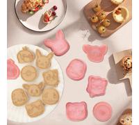 Lot de 16 emporte-pièces 3D représentant des personnages de bandes dessinées, emporte-pièces roses en plastique, emporte-pièces pour pâte à sucre à réaliser soi-même.
