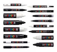 Lot De 16 Marqueurs Posca Noir Et Blanc