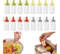 Lot de 16 mini bouteilles à sauce 30 ml, flacons souples anti-fuite pour vinaigrette, sirop et pique-nique