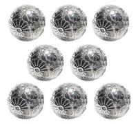 Lot de 16 paquet de boule en métal argent avec motif floral perles métalliques argentées capacité 50 gr -JUANIO- Argent G