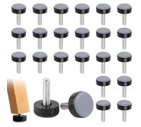 Lot de 16 Patins de Meubles avec Filetage M6 Ø 20mm | Pieds Réglables à Visser,Antibruit,Anti Rayures,Patin Glisseur pour Meuble Lourd pour Chaise Canapé Bureau Table(Noir,Bleu)