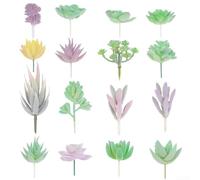 Lot de 16 plantes succulentes artificielles réalistes pour la décoration de la maison et du bureau - pour mini plantes succulentes en pot pour étagère, table, salle de bain - Assortiment de verdure