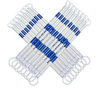 Lot de 16 poteaux de signalisation rétractables pour cônes de Circulation, Barre de sécurité télescopique Extensible de 1,6 à 3 m, Ruban réfléchissant Bleu et Blanc de qualité ingénieur pour