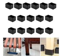 Lot de 16 protections rectangulaires en silicone pour pieds de chaise, 20 x 40 mm, capuchons de pieds de tabourets pour éviter les rayures sur le sol en bois dur