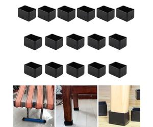 Lot de 16 protections rectangulaires en silicone pour pieds de chaise, 20 x 40 mm, capuchons de pieds de tabourets pour éviter les rayures sur le sol en bois dur