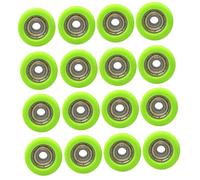 Lot de 16 roues coulissantes pour porte de fenêtre avec caoutchouc | Roulettes de guidage en alliage pour une installation facile sur divers rails d'armoire et de porte