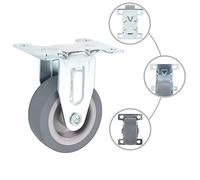 Lot de 16 roulettes de 50 mm en caoutchouc TPR avec revêtement en zinc, capacité de charge de 35 kg par roue, pour chariot élévateur, diable, chariot de transport, atelier, industrie et entrepôt