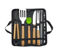 Lot de 16 spatules pour barbecue | Spatule pour barbecue, pince, brosse, ustensiles de cuisine portables pour camping, jardin, pique-nique