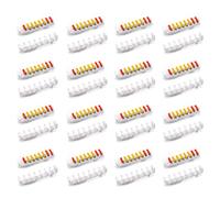 Lot de 16 supports de rail Hutch compatibles avec bornes enfichables Wago 2273-202, 2273-203, 2273-204, 2273-205 - Rail de support DIN 35 mm, raccord rigide à 9 compartiments, PETG blanc, fabriqué en