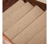 Lot de 16 tapis d'escalier antidérapants de 20,3 x 76,2 cm avec envers en TPE antidérapant pour marches en bois stratifié pour enfants, personnes âgées, animaux domestiques lavables (paille de 76 x 20